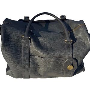 Pacapod baby diaper bag black leather gold hardware shoulder/crossbody straps